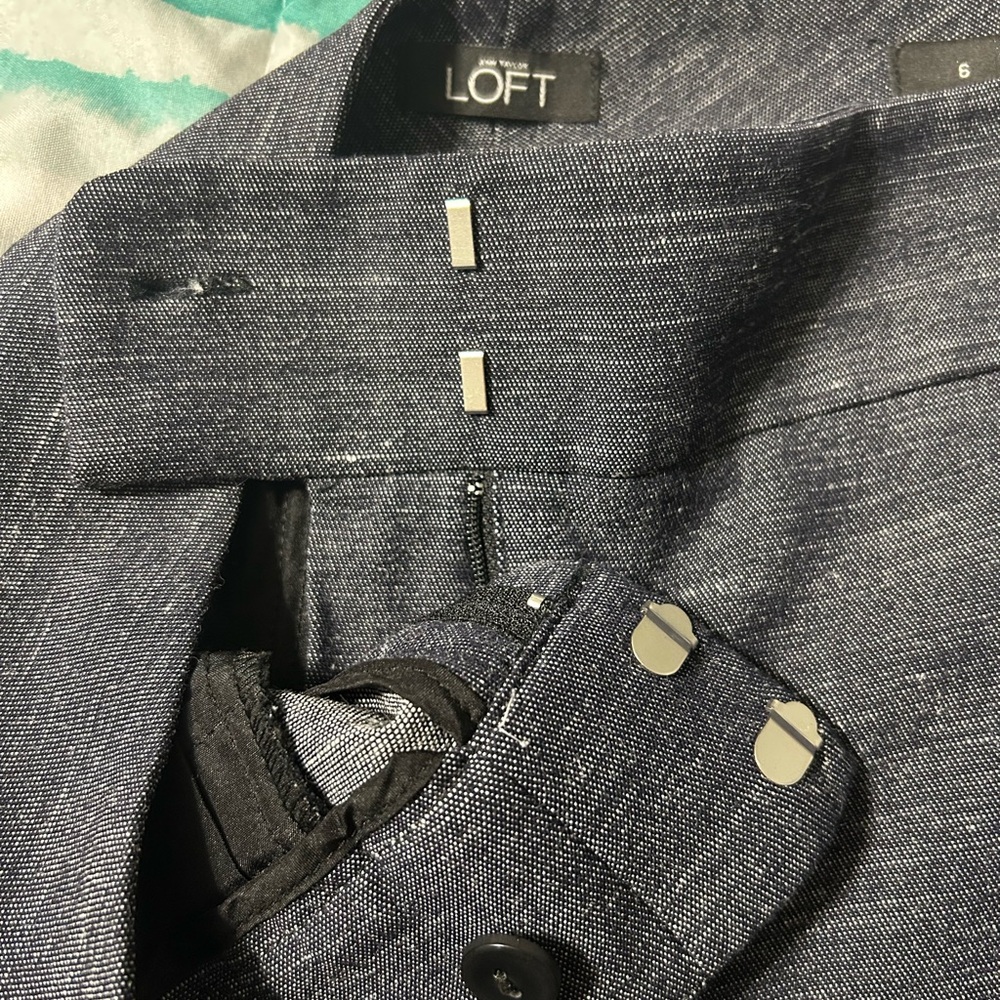 LOFT Dark Blue/ Denim Color Ankle Julie Pants - Picture 4 of 6